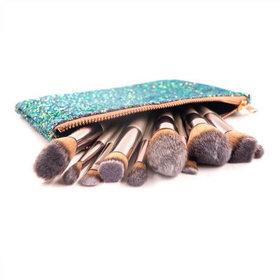 Eco Friendly Champagne Handle Synthetic Makeup Brushes Set