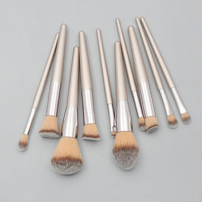 Eco Friendly Champagne Handle Synthetic Makeup Brushes Set