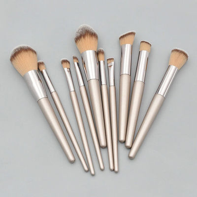 Eco Friendly Champagne Handle Synthetic Makeup Brushes Set